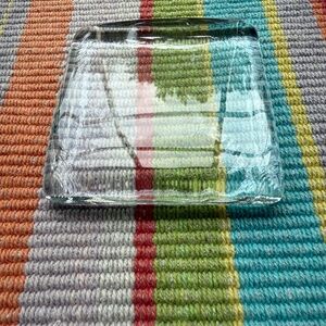 Candle holder/base - 4" square glass